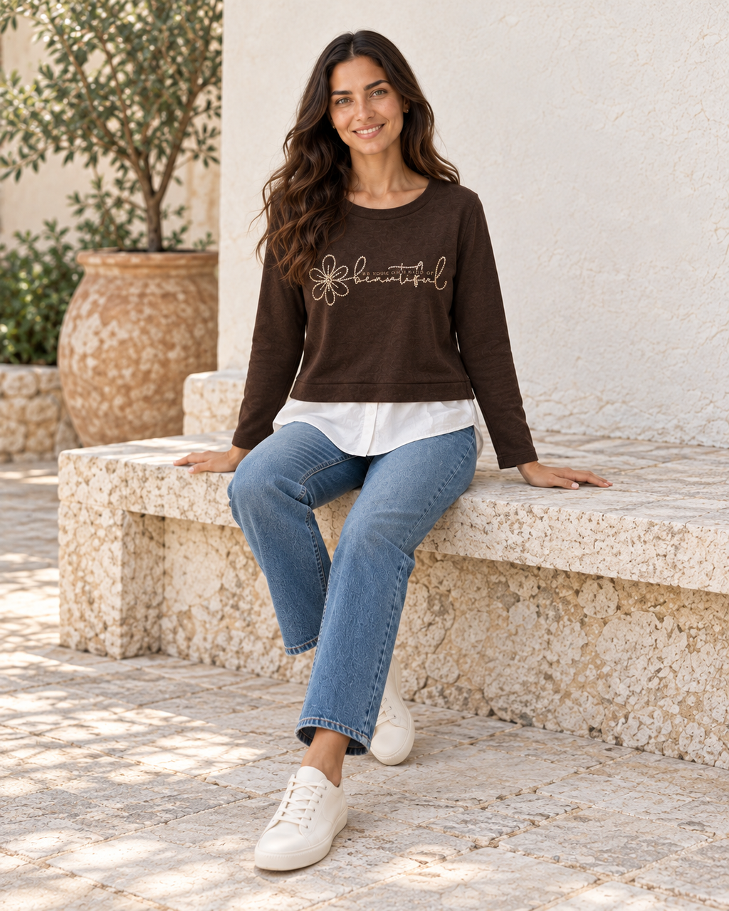 SUDADERA BEAUTIFUL-MARRÓN