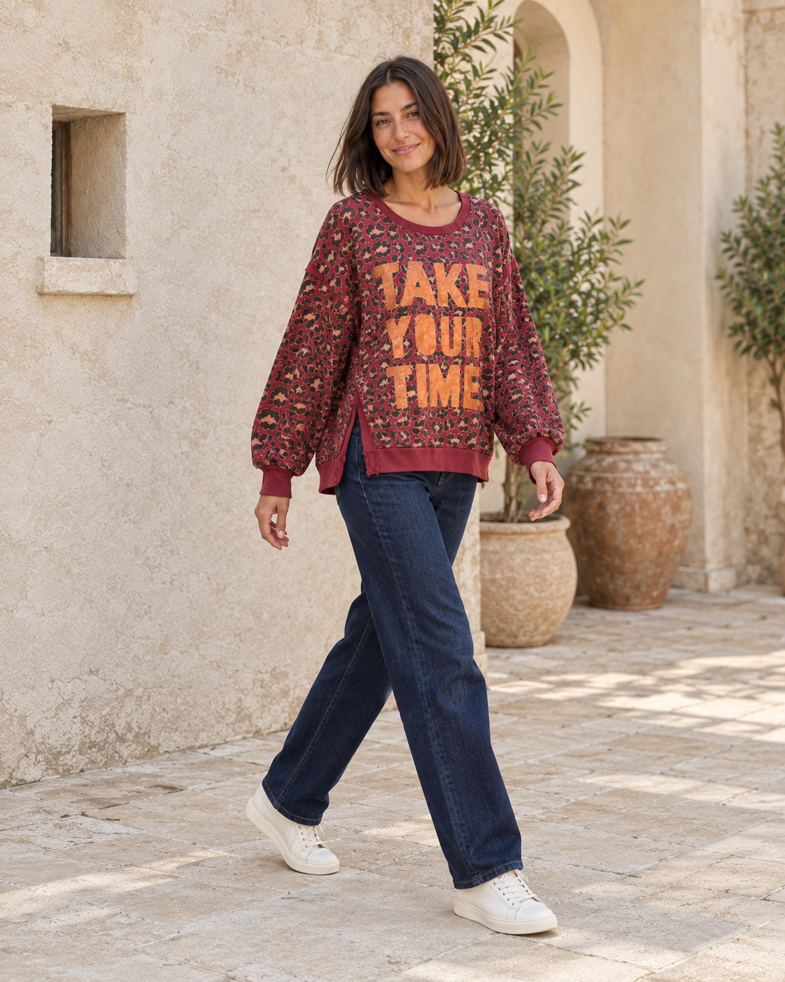 MAXI SUDADERA TAKE-GRANATE