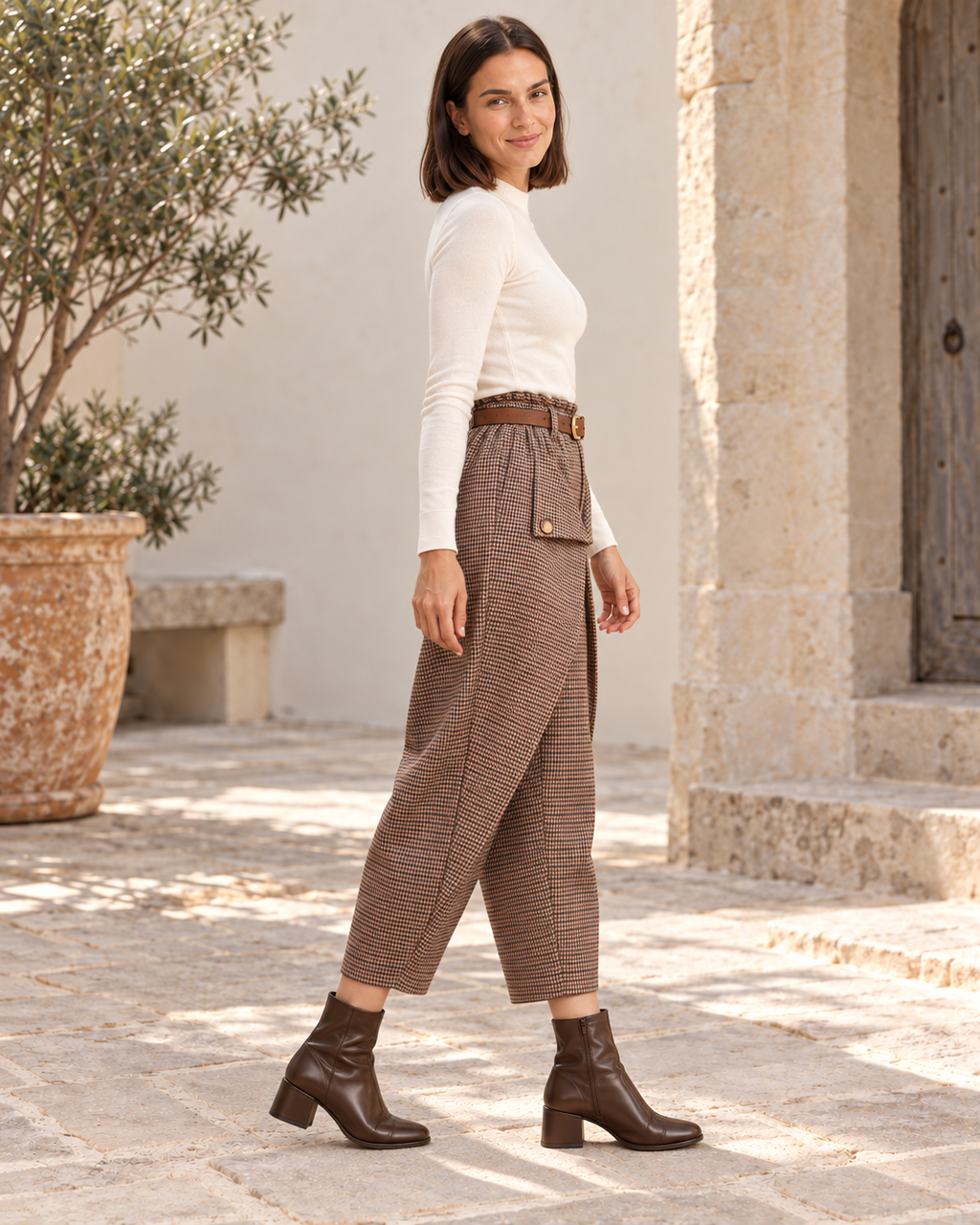 PANTALÓN CUADROS-NEGRO/ROJO