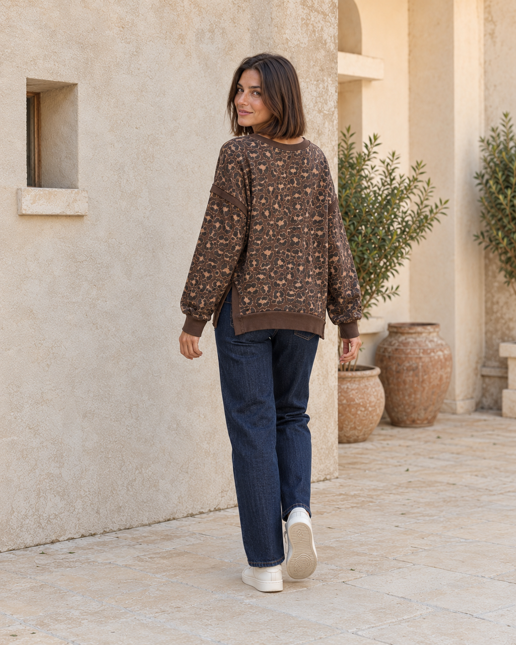 MAXI SUDADERA TAKE-MARRÓN