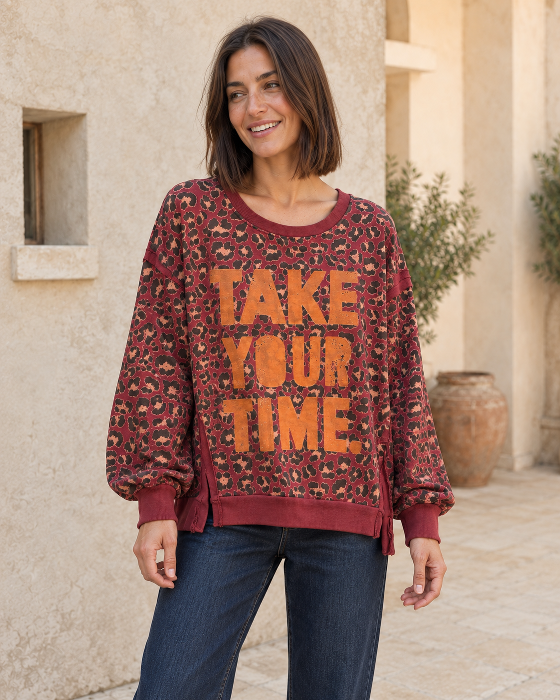 MAXI SUDADERA TAKE-GRANATE