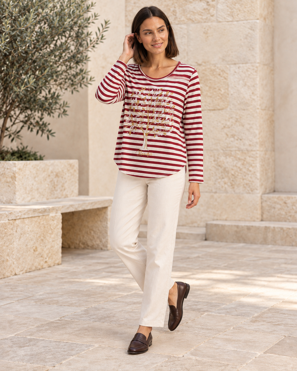 CAMISETA TREE-GRANATE