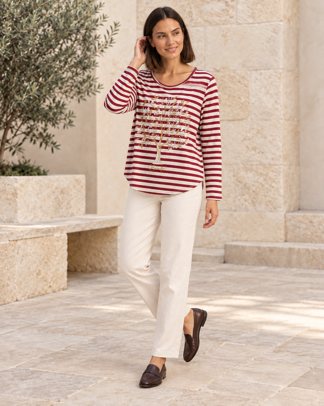 CAMISETA TREE-GRANATE