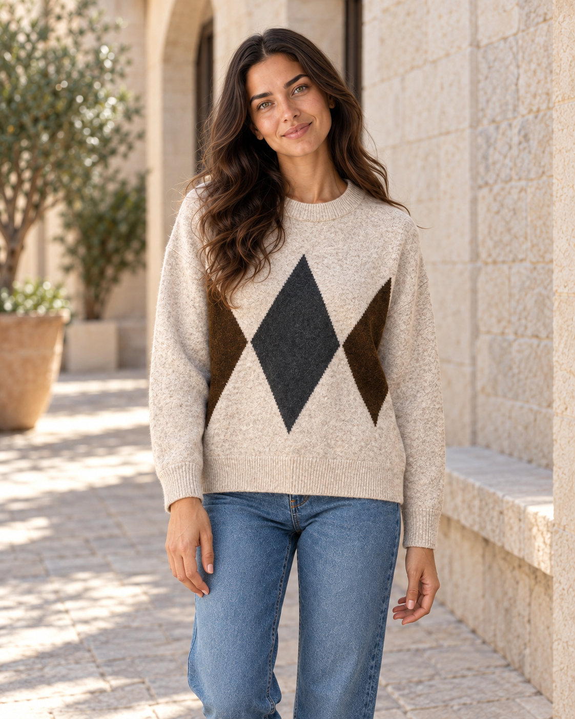 JERSEY ROMBOS-BEIGE
