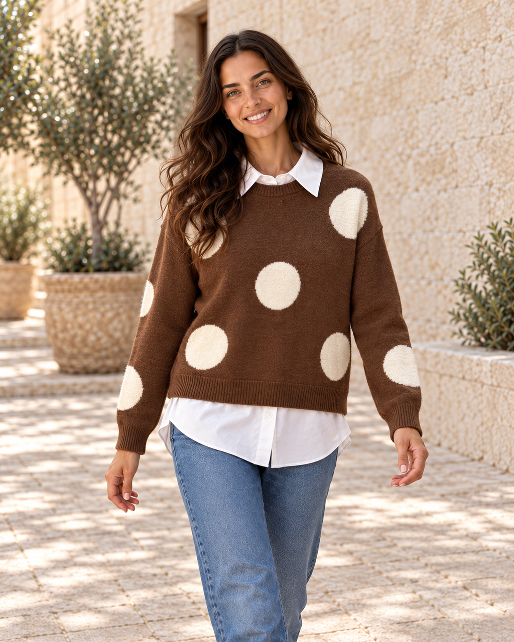 JERSEY TOPITOS-MARRÓN/BEIGE
