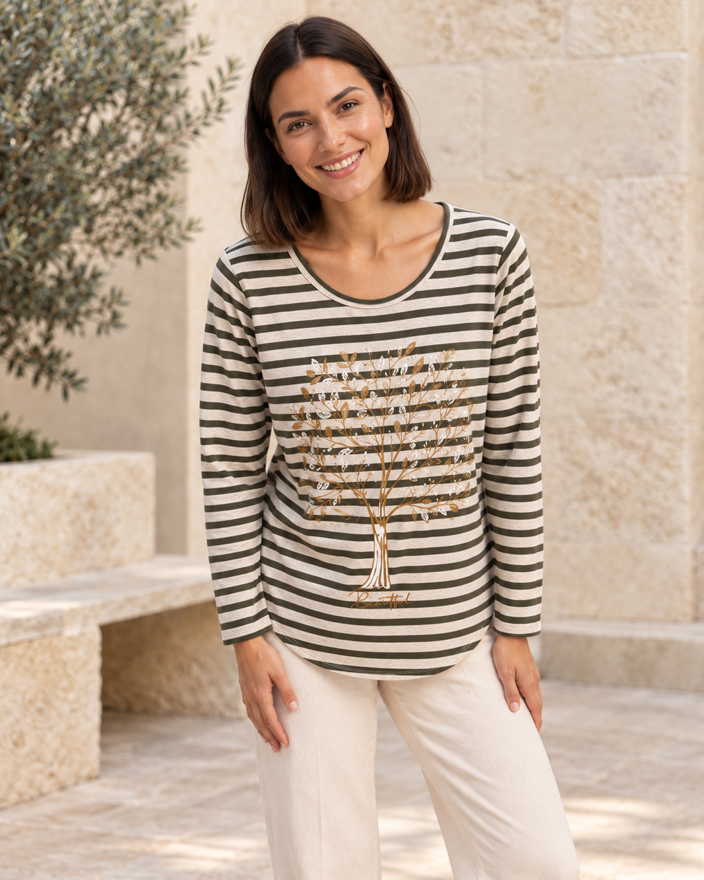 CAMISETA TREE-KHAKI