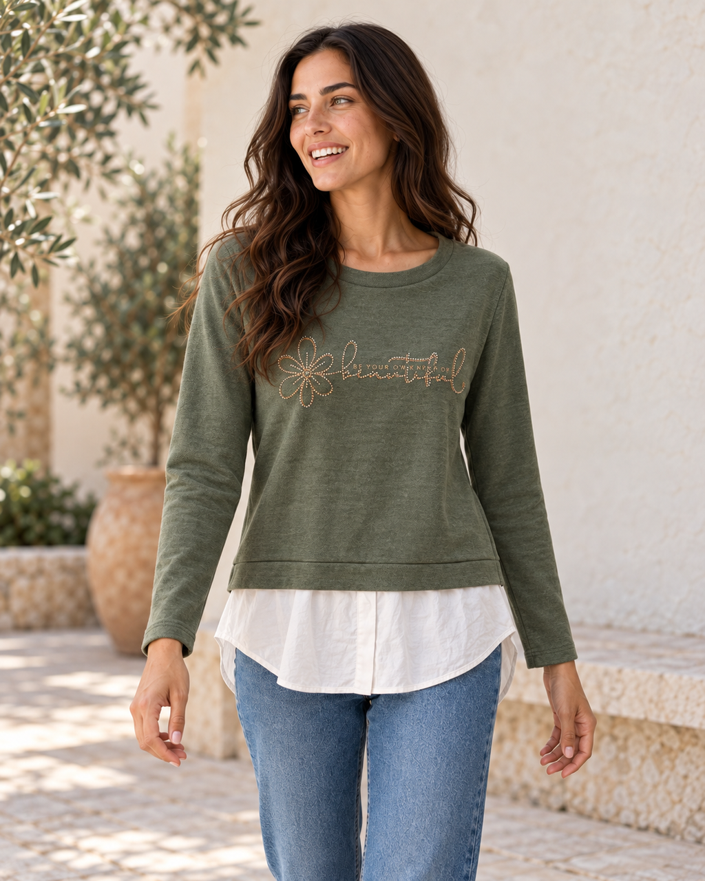SUDADERA BEAUTIFUL-KHAKI