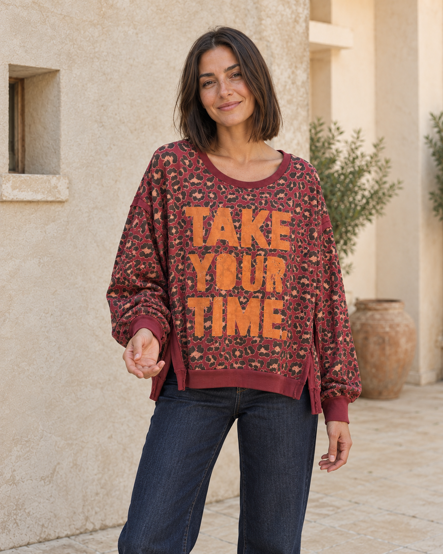 MAXI SUDADERA TAKE-GRANATE