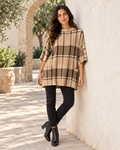 PONCHO CUADROS-BEIGE