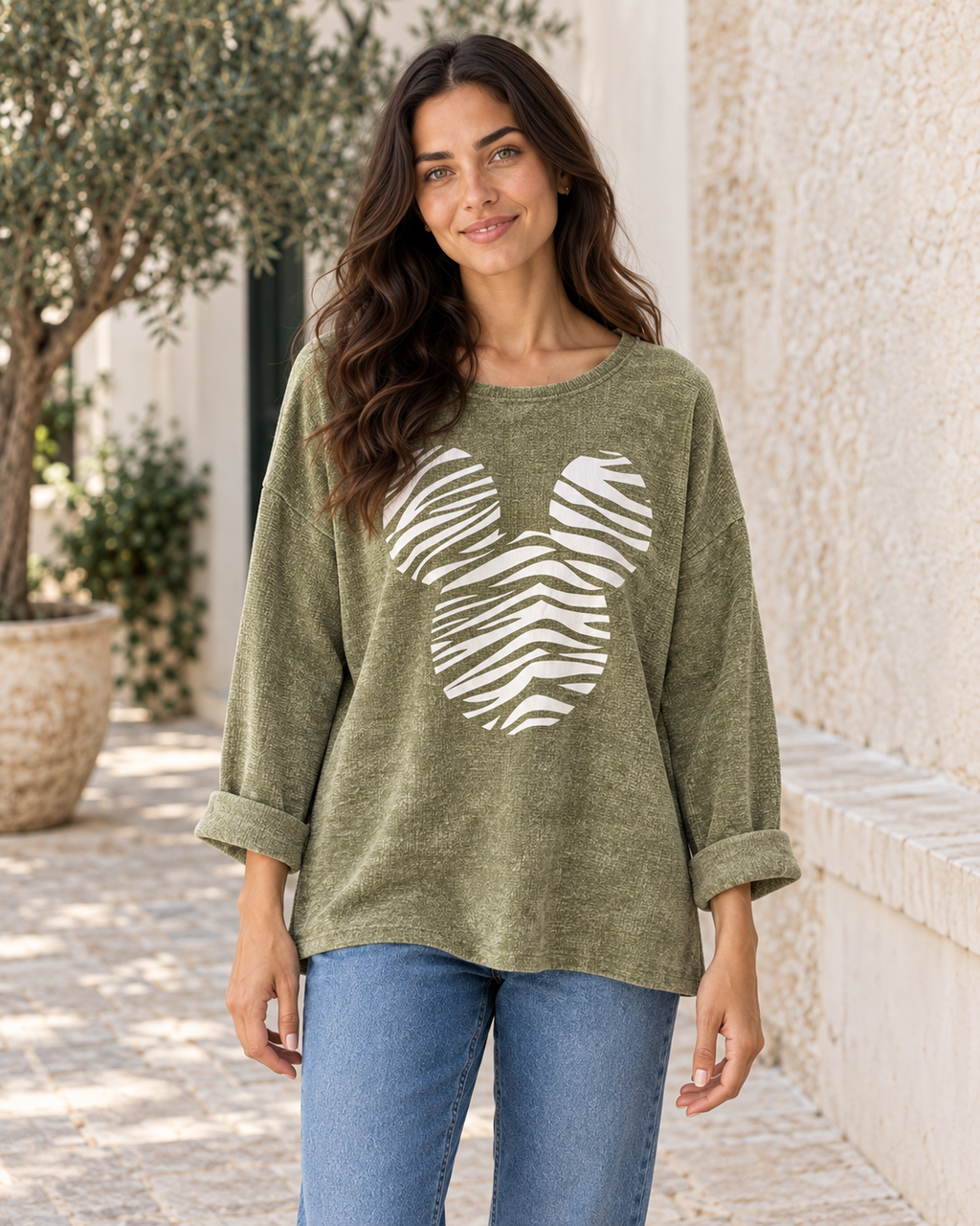 SUDADERA MICROPANA MICKEY-KHAKI