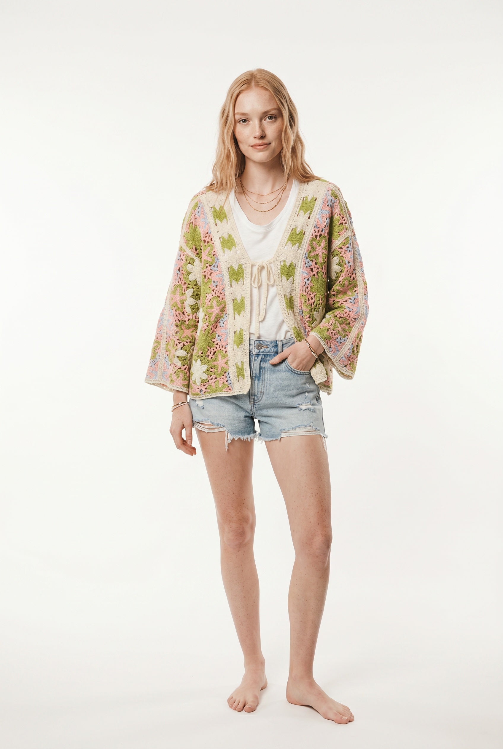 CHAQUETA CROCHET-VERDE