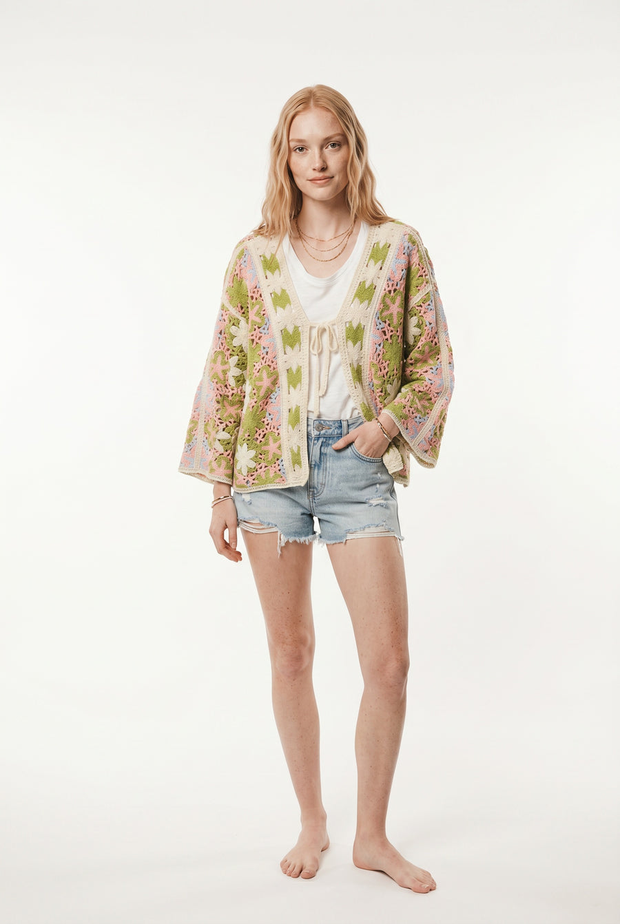 CHAQUETA CROCHET-VERDE