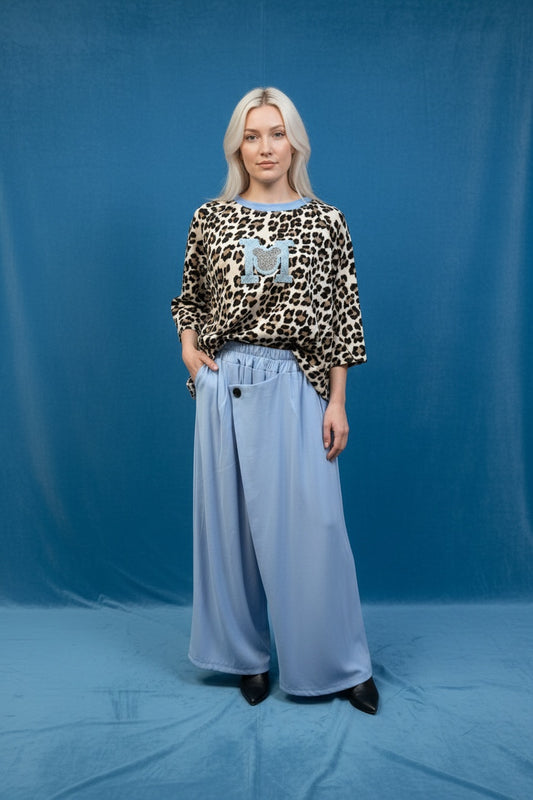 SUDADERA ANIMAL PRINT M- AZUL