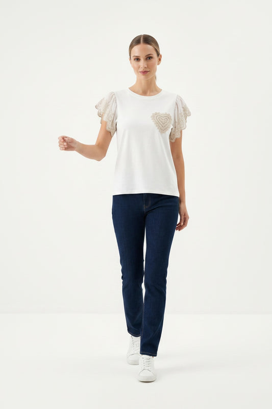 CAMISETA VOLANTE CORAZÓN