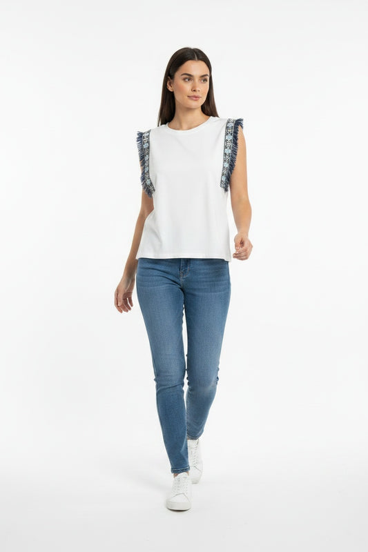 CAMISETA VOLANTE FLECOS