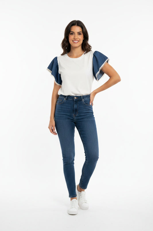 CAMISETA VOLANTE VAQUERO