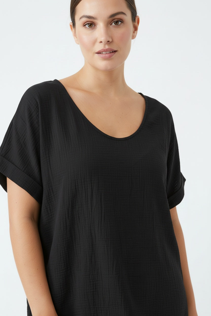 CAMISOLA DE FIM DE SEMANA-PRETO