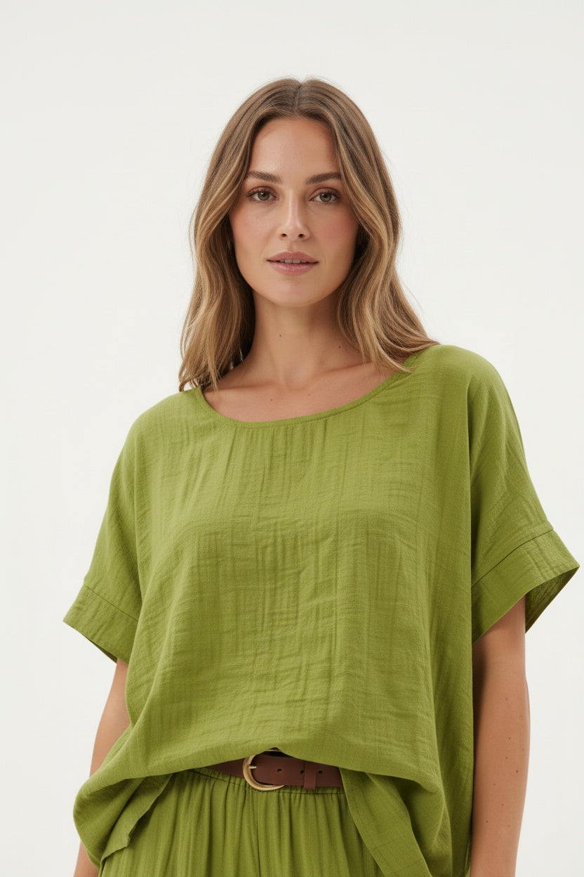 BLUSA ESP V-PISTACHO