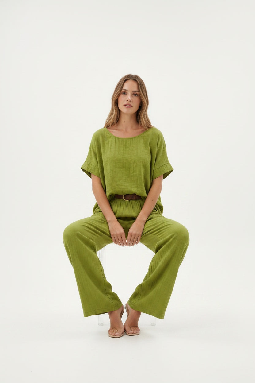 BLUSA ESP V-PISTACHO