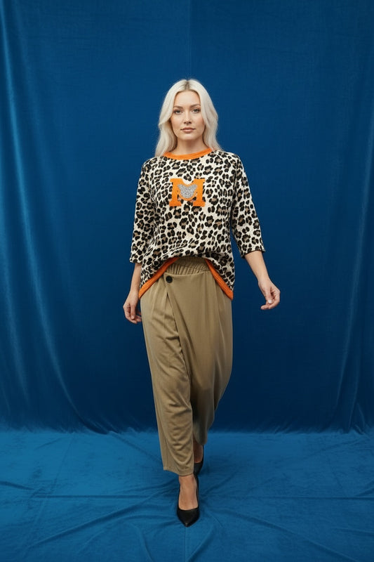 SUDADERA ANIMAL PRINT M- NARANJA