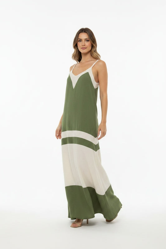 VESTIDO V-KHAKI
