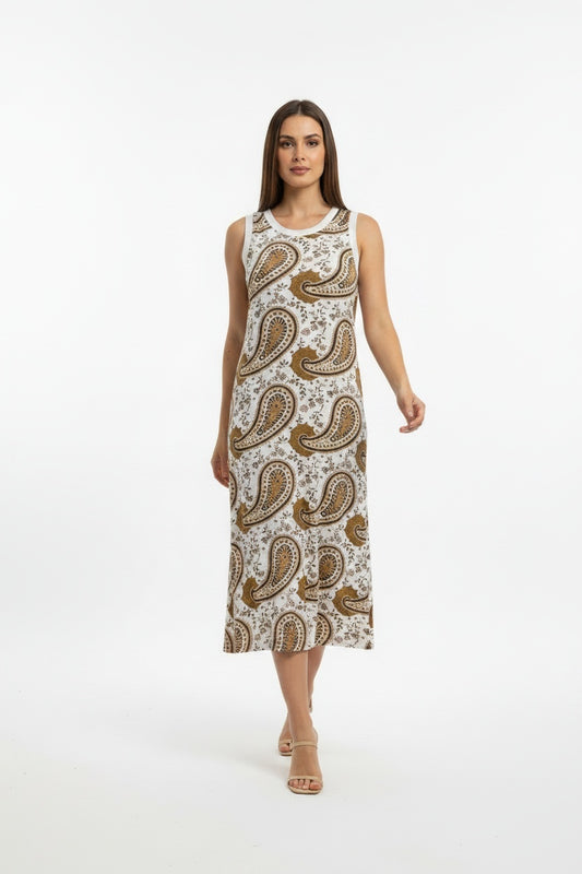 VESTIDO PAISLEY-MARRÓN
