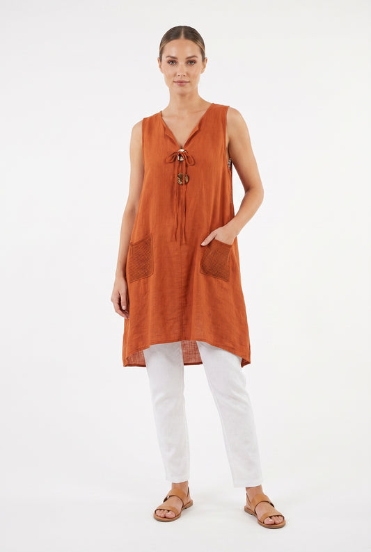 VESTIDO BOLS-TEJA