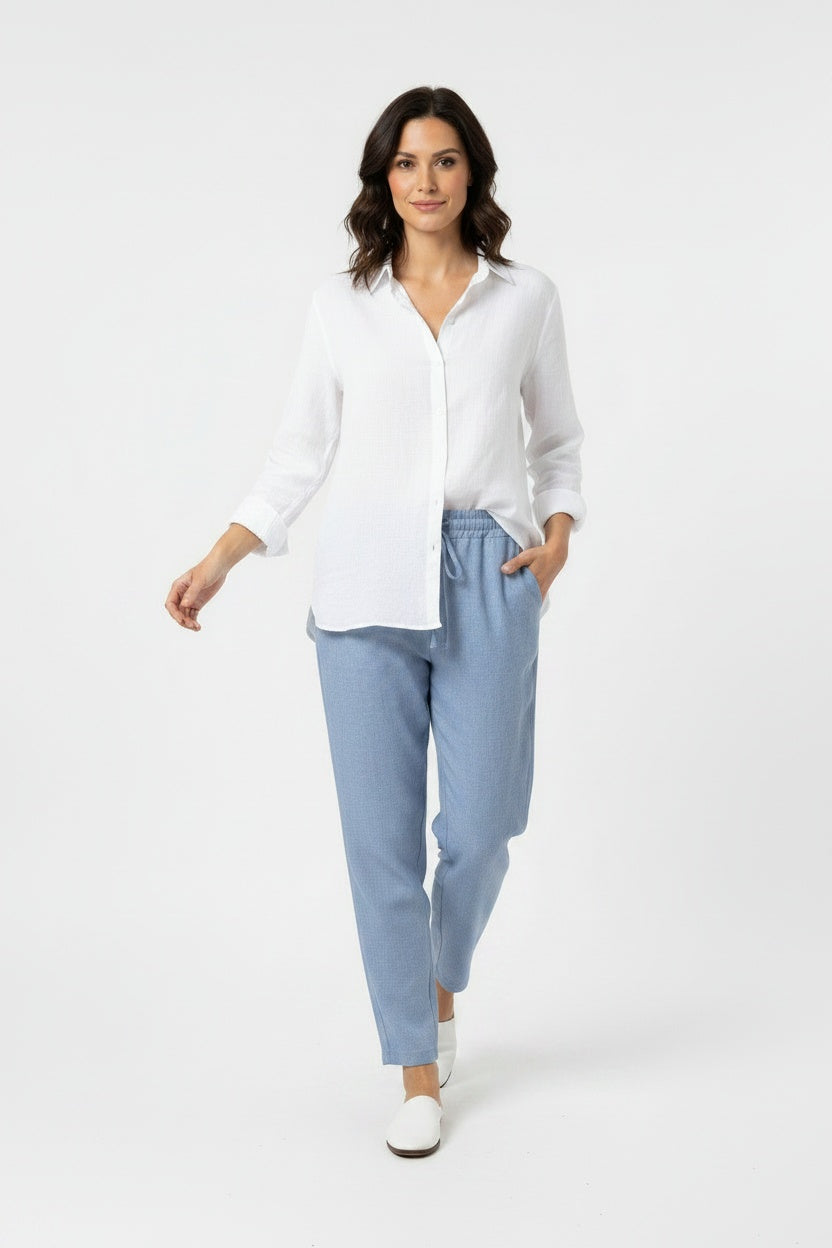 PANTALÓN FLUÍDO-AZUL