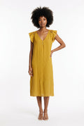 VESTIDO BOT-MOSTAZA