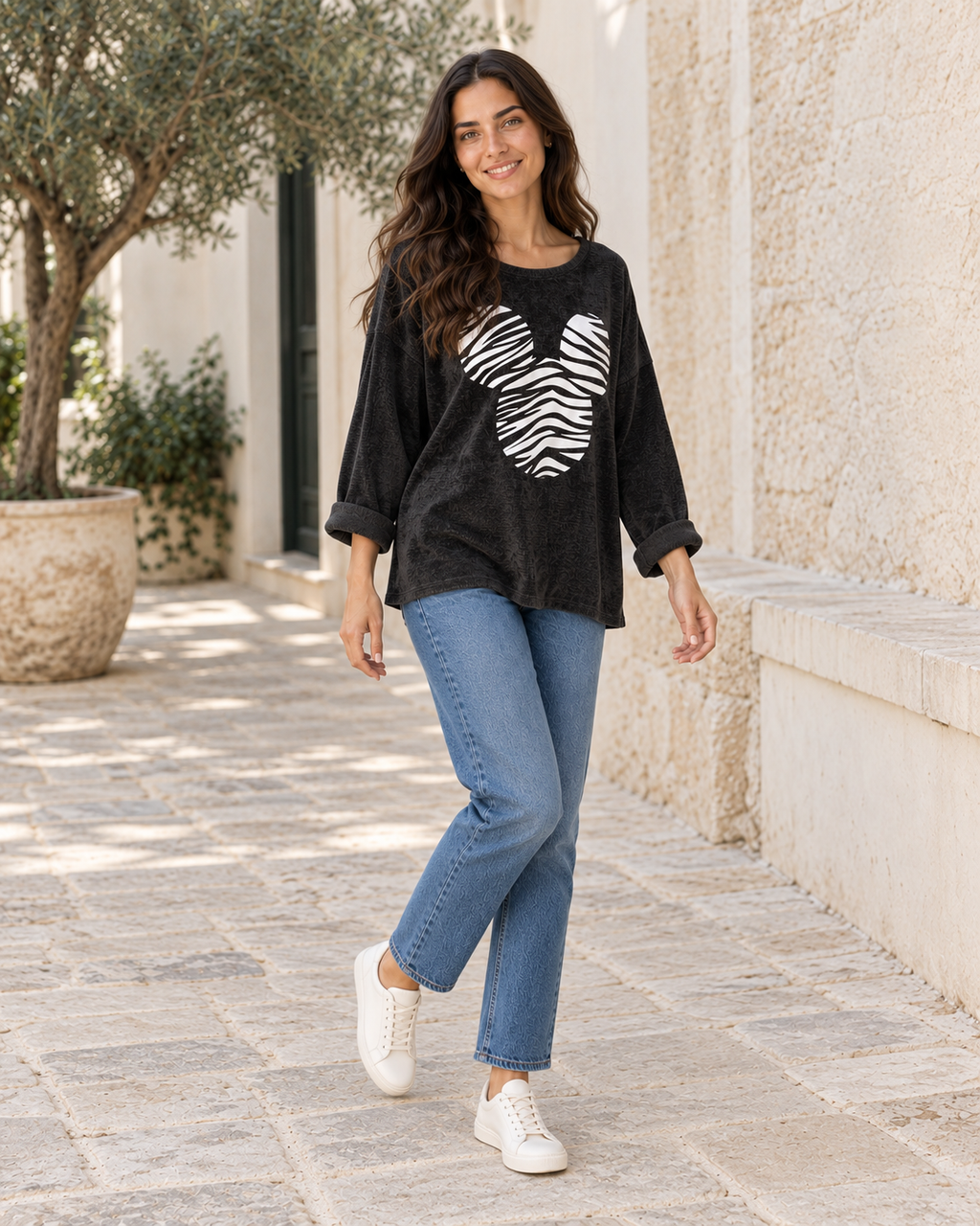 SUDADERA MICROPANA MICKEY-NEGRO