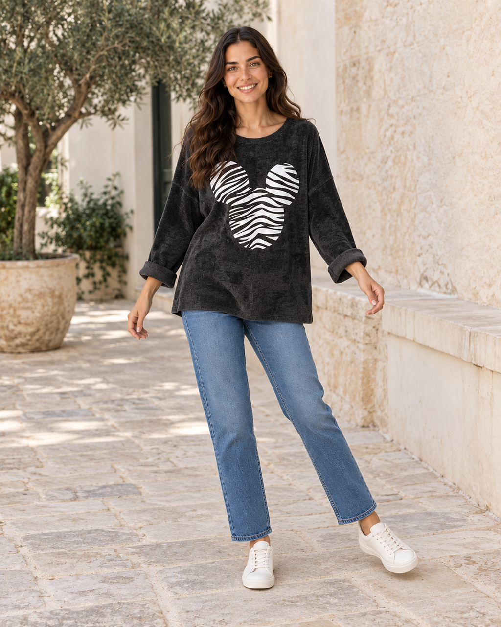 SUDADERA MICROPANA MICKEY-NEGRO