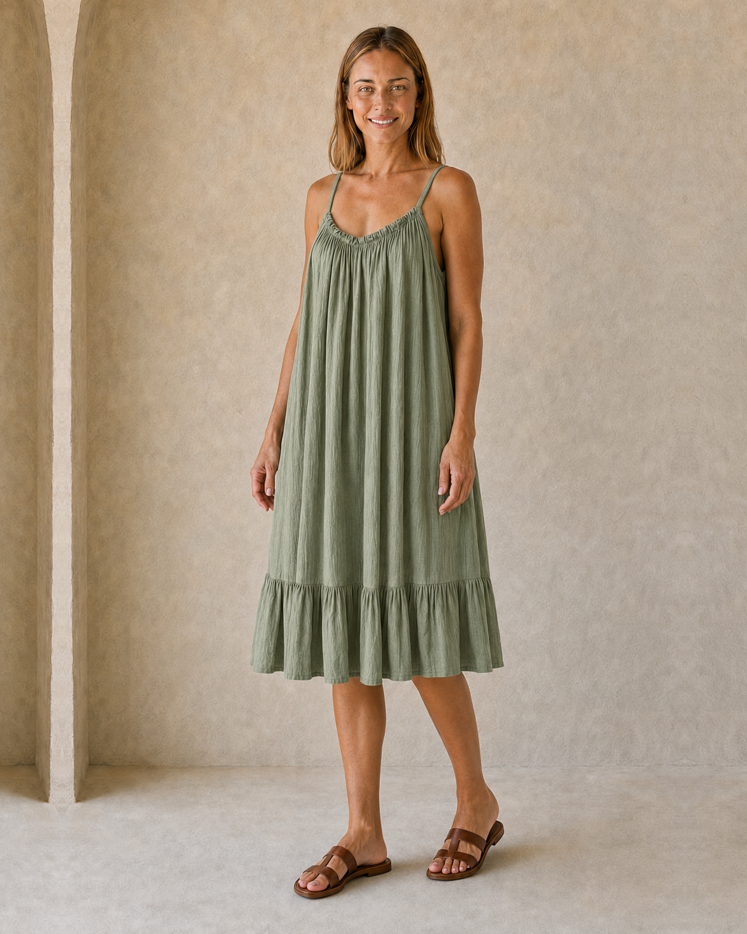 VESTIDO TIRANTE-KHAKI