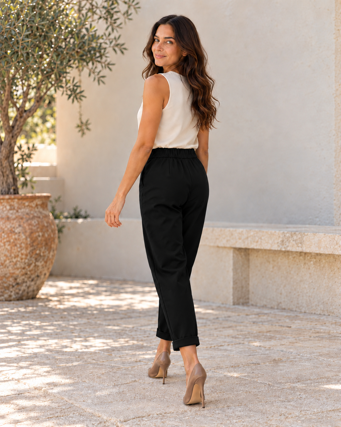 PANTALÓN 3 BOTONES- NEGRO